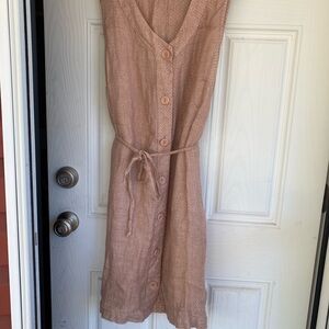 FLAX blush button down dress